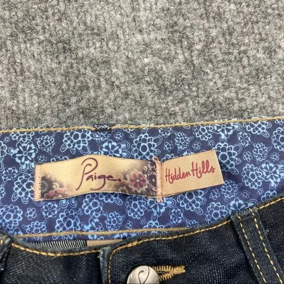 PAIGE Blue Boot Cut Jeans with Medium-Dark Wash - Picture 6 of 9